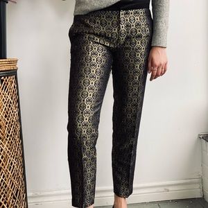 Brocade cigarette trousers